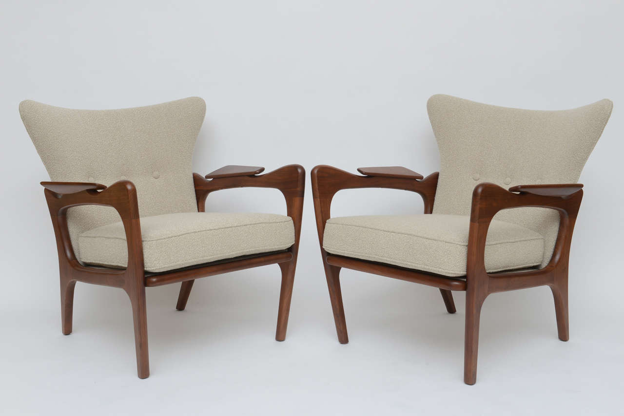 Mid-20th Century Pair of Adrian Pearsall Wing Chairs
