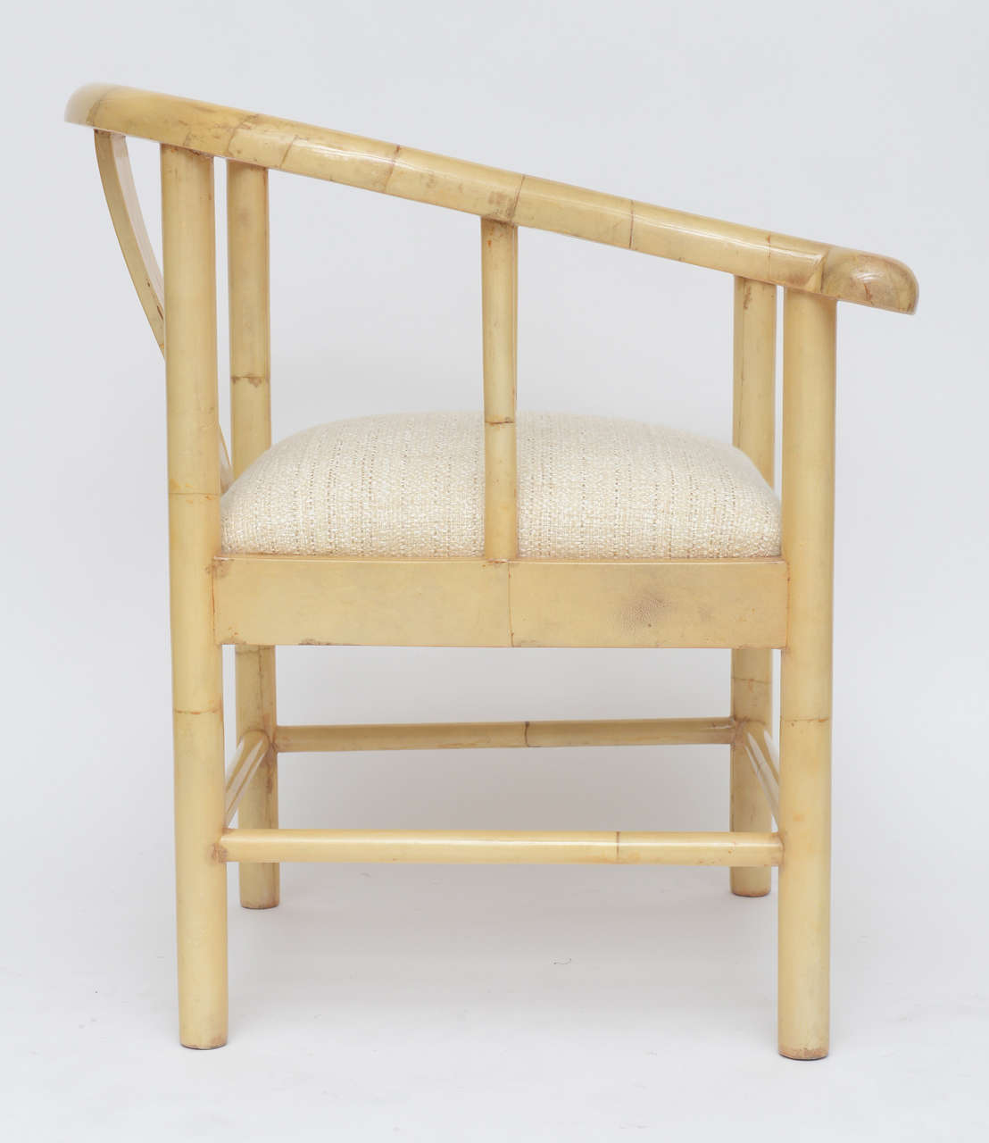 Goatskin Parchment Chair in the Manner of Samuel Marx