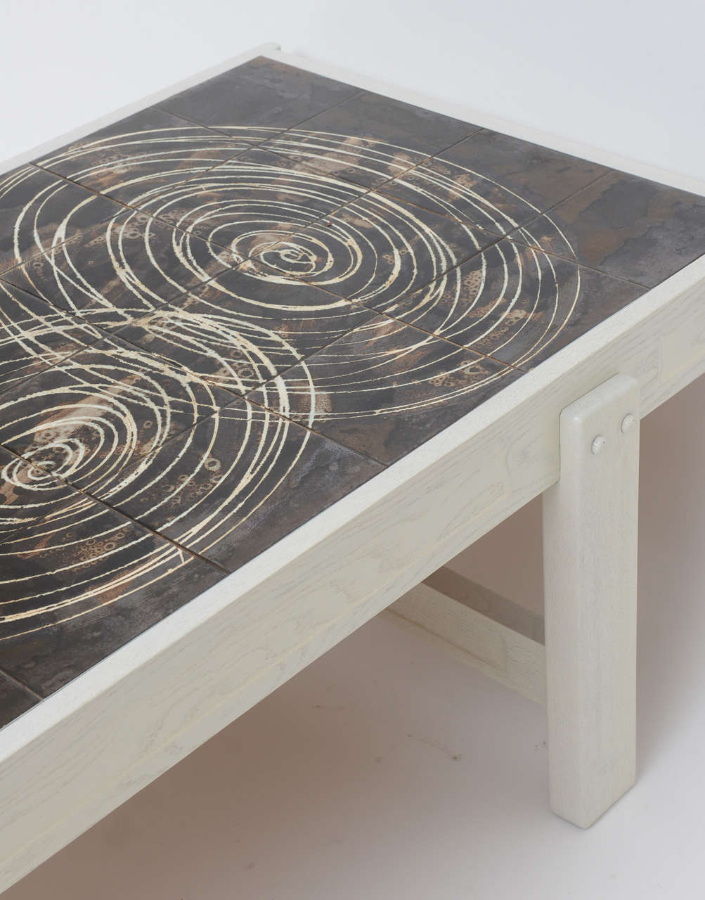 Oak and Tile Coffee Table by Juliette Belarti 2