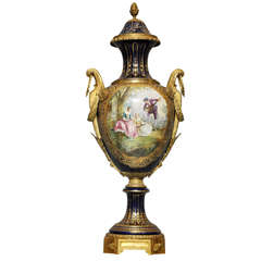 Sèvres Cobalt and Gilt Bronze Covered Porcelain Palace Urn 8
