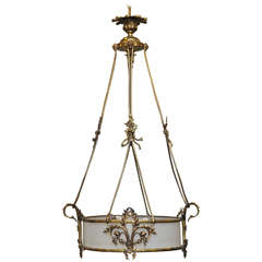 19th Century French Neoclassical Bronze and Brass Chandelier 10