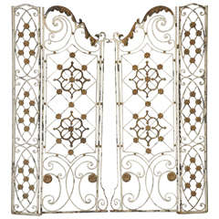 Pair of 19th Century French Painted Iron Gates