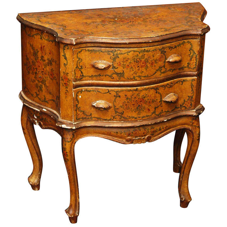 19th Century Two Drawer Painted Commodini For Sale