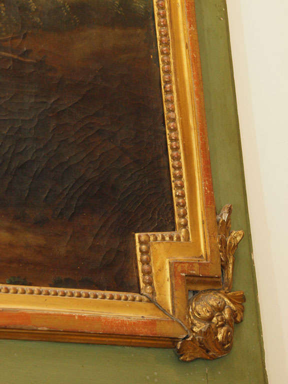 French Louis XVI Parcel Gilt Trumeau Mirror 4