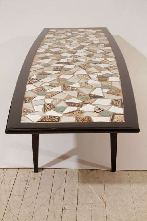 Mosaic Tile Top Coffee Table In Good Condition In New York, NY