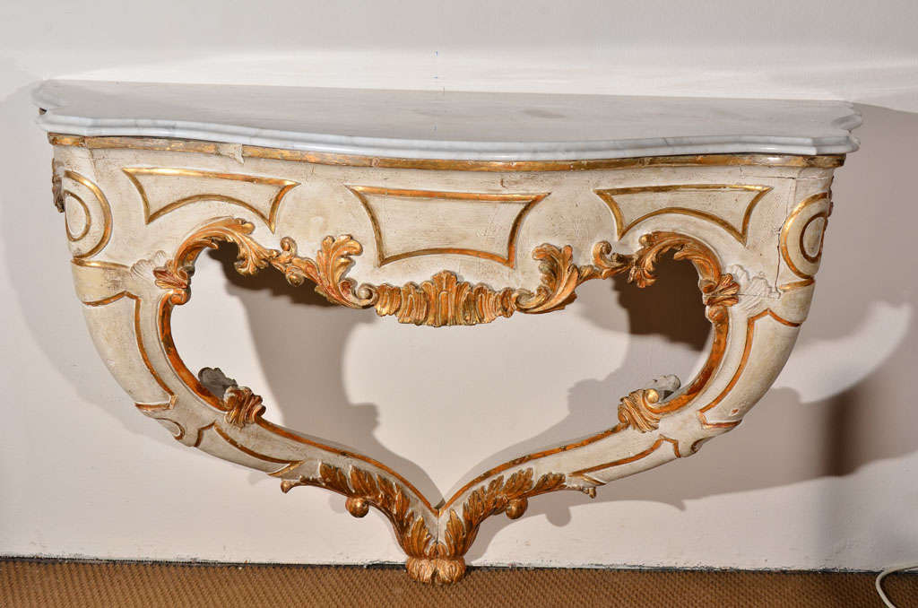 Pair of Louis XVI Style Consoles with Marble Tops