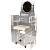 Groovy Acrylic Make Up Table with Stool