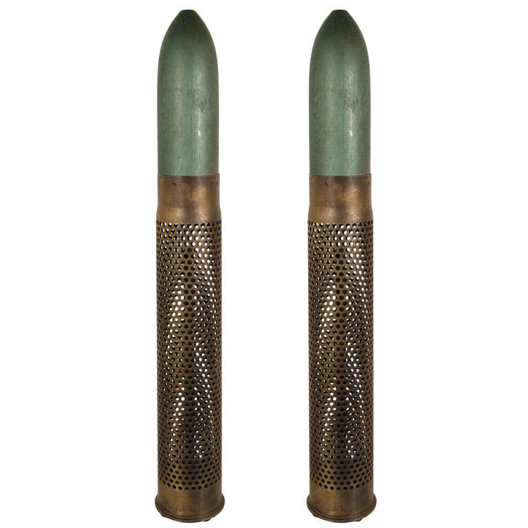Pair of 35" WWII Brass Artillery Casings