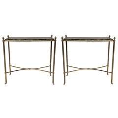 Pair of 1930
s French End Tables with Marble Top