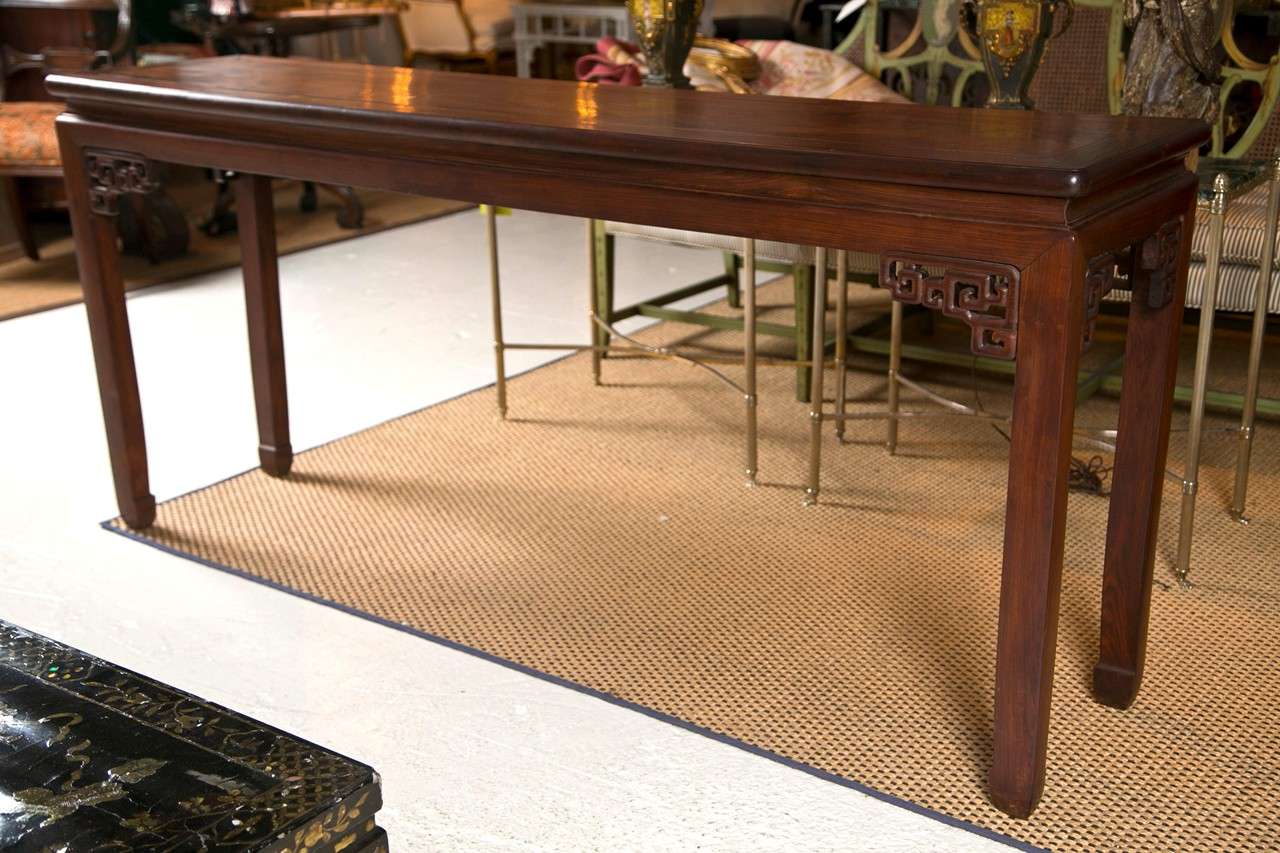 Antique Chinese Rosewood table with fret work.

