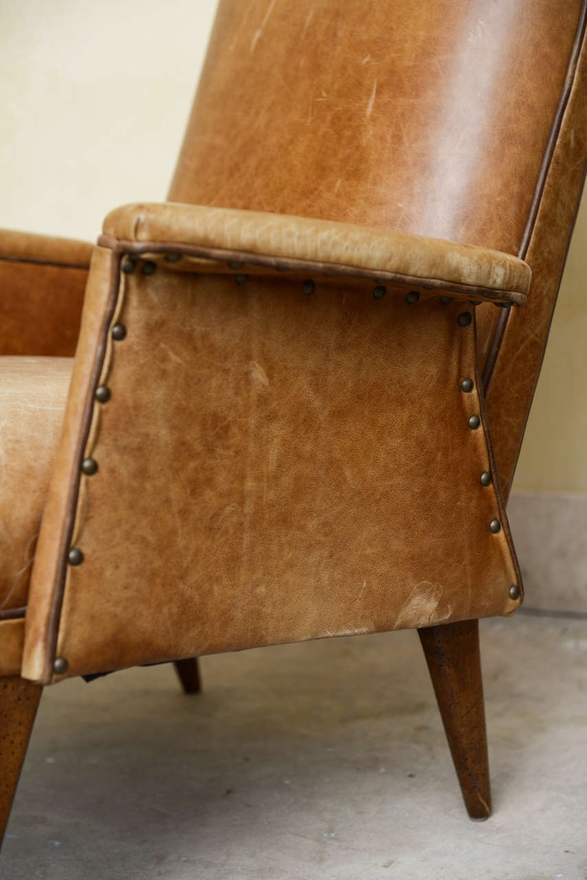 Mid Century Fabulous Modern Leather Armchairs 4