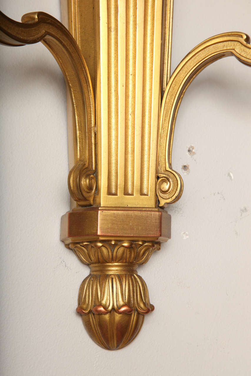 Pair of Louis XVI Two-Light Wall Sconces Attributed to Caldwell In Excellent Condition In New York, NY