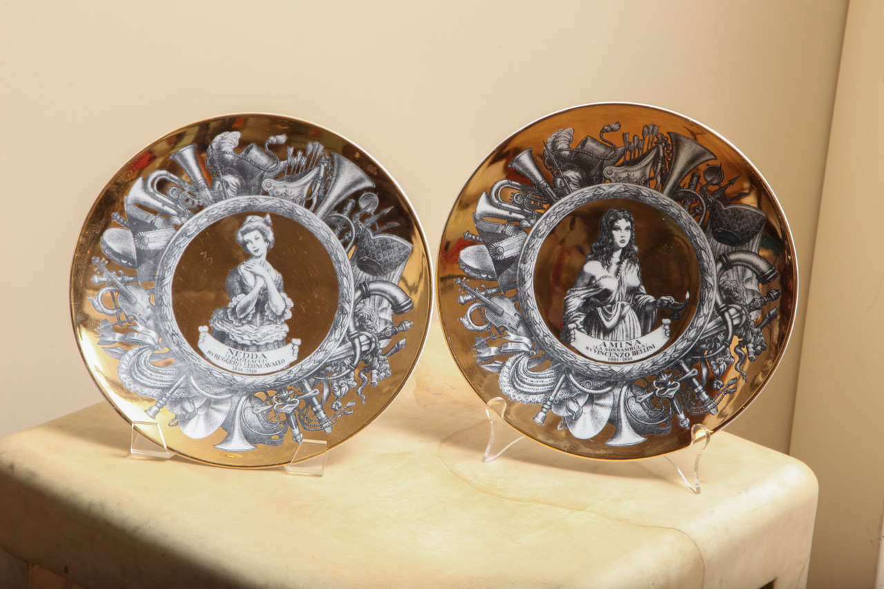 Set of 12 Fornesetti Plates from the Melodramma Series In Excellent Condition In New York, NY