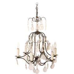 Vintage French Bronze and Crystal Chandelier