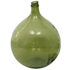 Antique French Green Wine Storage Bottle