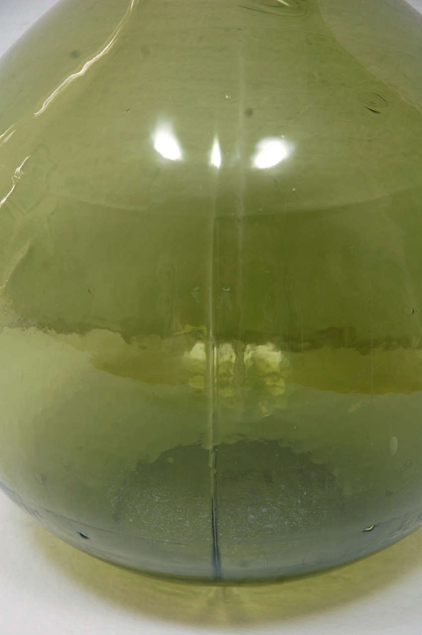 Antique French Green Wine Storage Bottle at 1stDibs