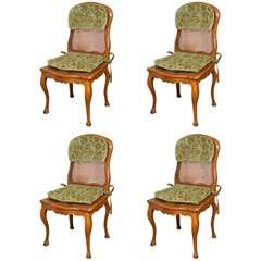 18th c French walnut game chairs