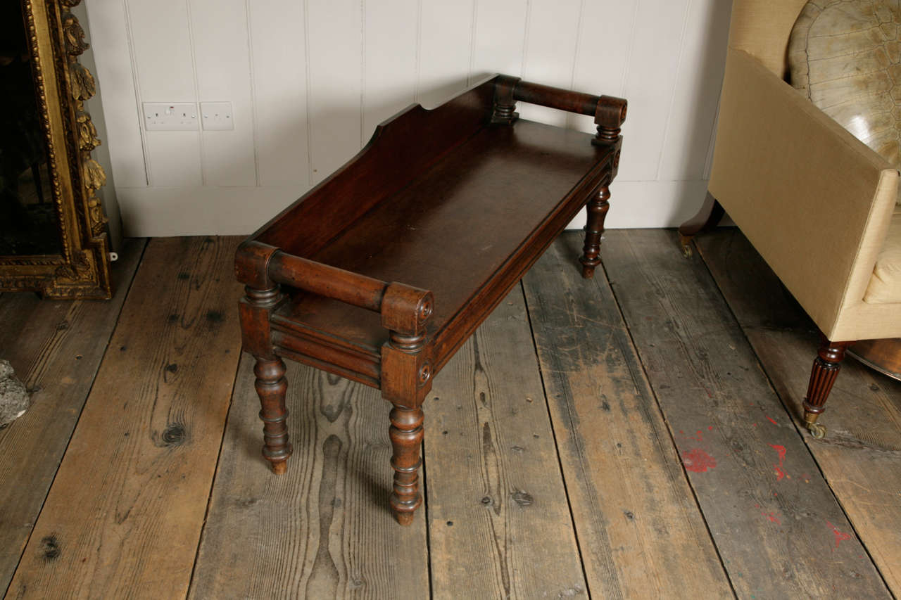 Late Regency Mahogany Hall Bench
