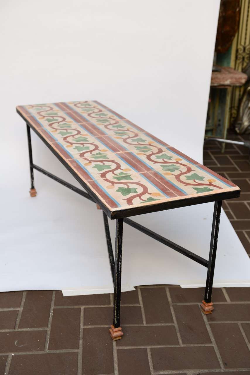 Copper Old Tile Coffee Table or Bench 