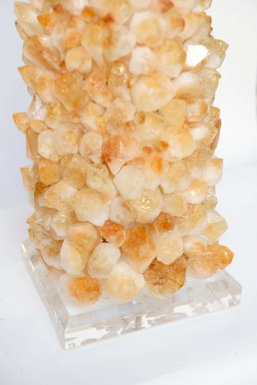 Stunning pair of rock crystal table lamps 2