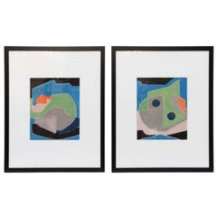 Paire de peintures abstraites de Joseph Malekan 