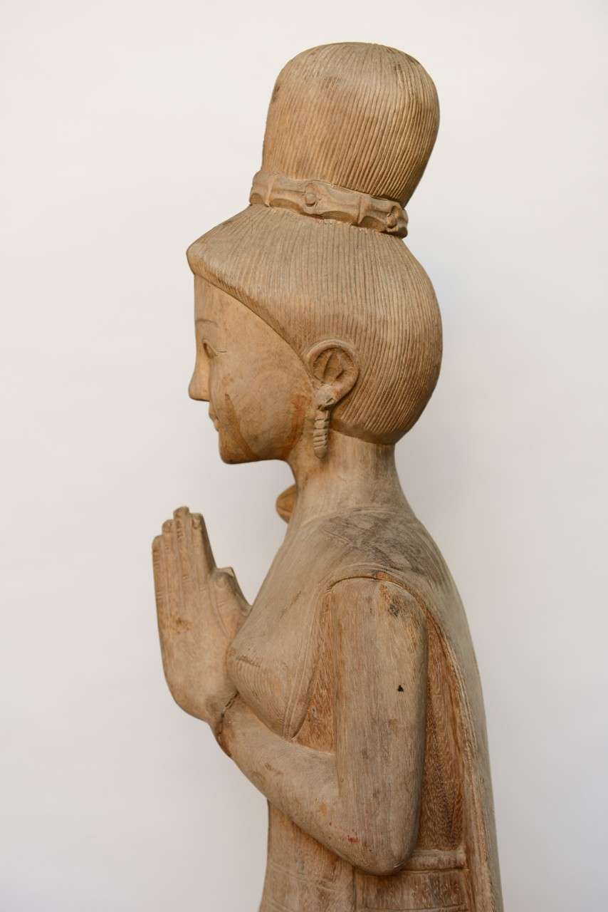 large Hand carved wood quan yin 4