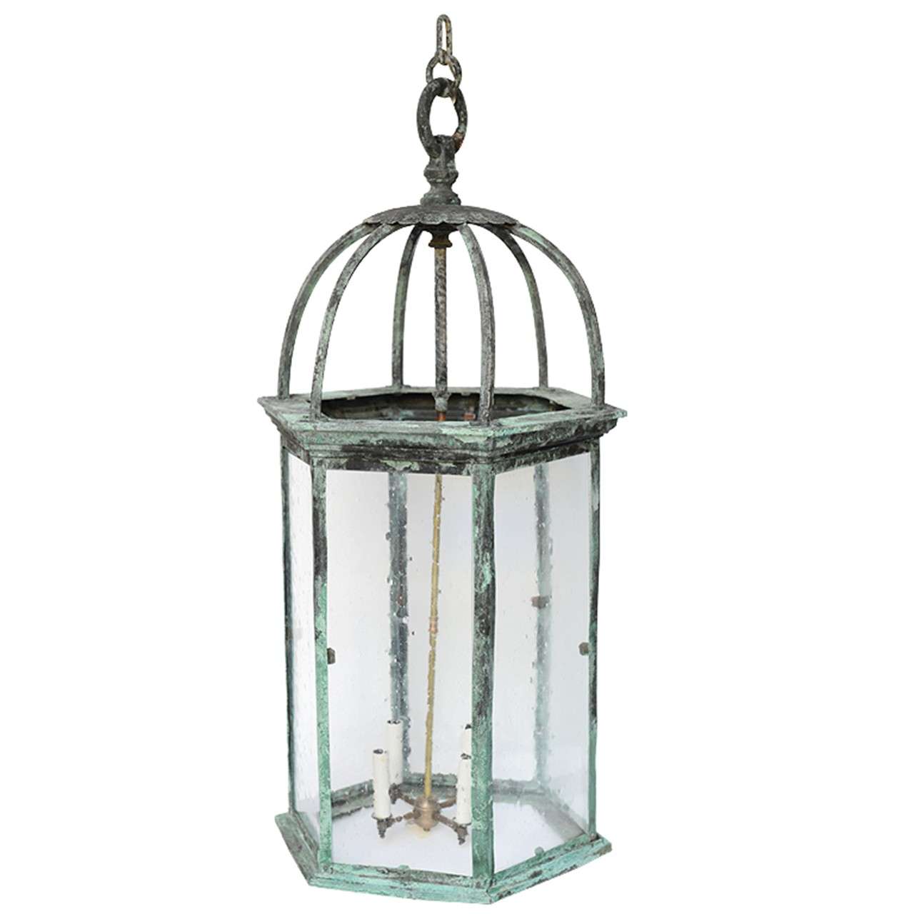 Large Antique Copper Lantern at 1stDibs