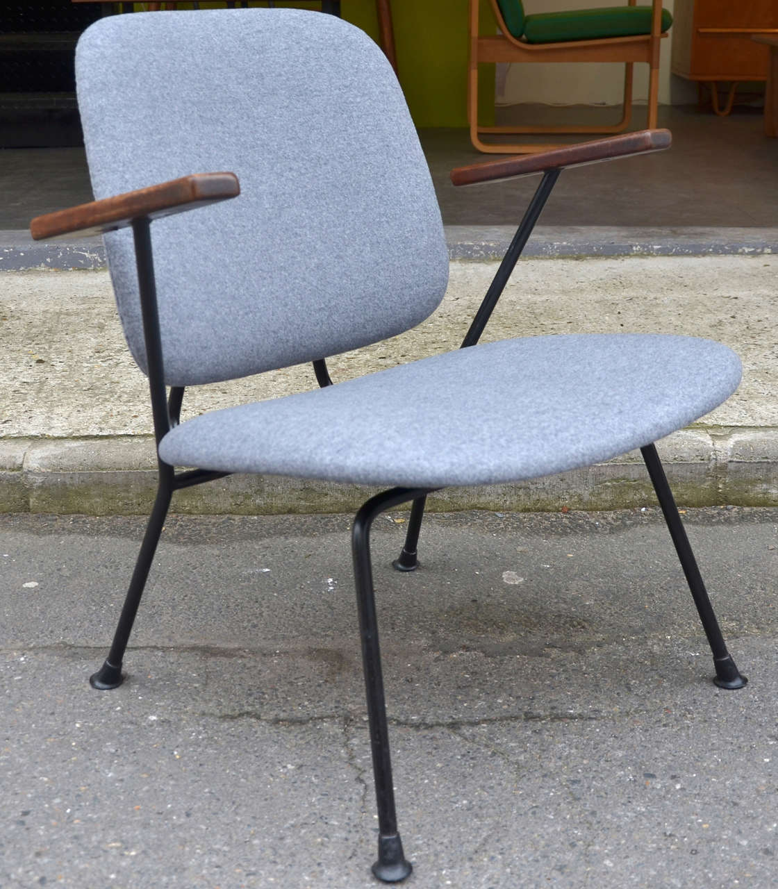 Metal Two 1950s Dutch Armchairs by W. H. Gispen Edition Kembo For Sale