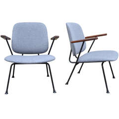 Two 1950s Dutch Armchairs by W. H. Gispen Edition Kembo