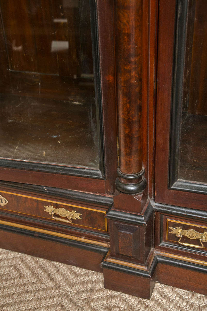 19th C American Monumental Ebonized Display Cabinet 3