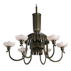 Art Deco Six Light Chandelier 10