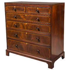 19th c Chippendale Style Chest of Drawers with Inlay