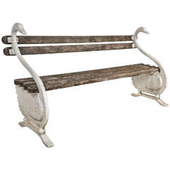 1920
s Continental Swan Garden Bench