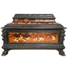 Early 19th C Italian Cassone with Marquetry and Bone Inlay