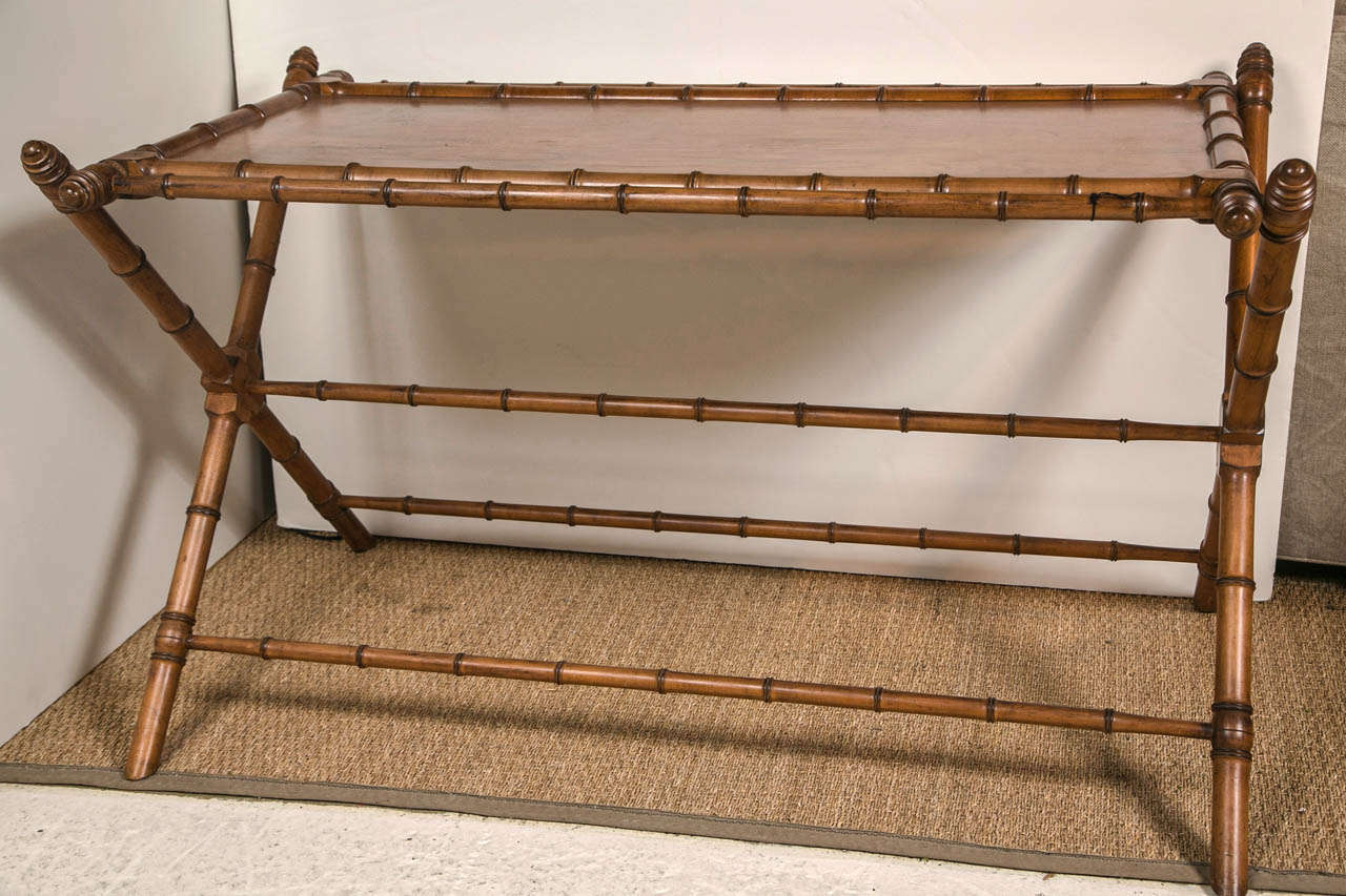 Mid Century Faux Bamboo Sofa Table