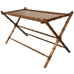 Mid Century Faux Bamboo Sofa Table