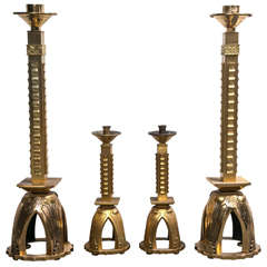 Antique Brass Alter Candlesticks