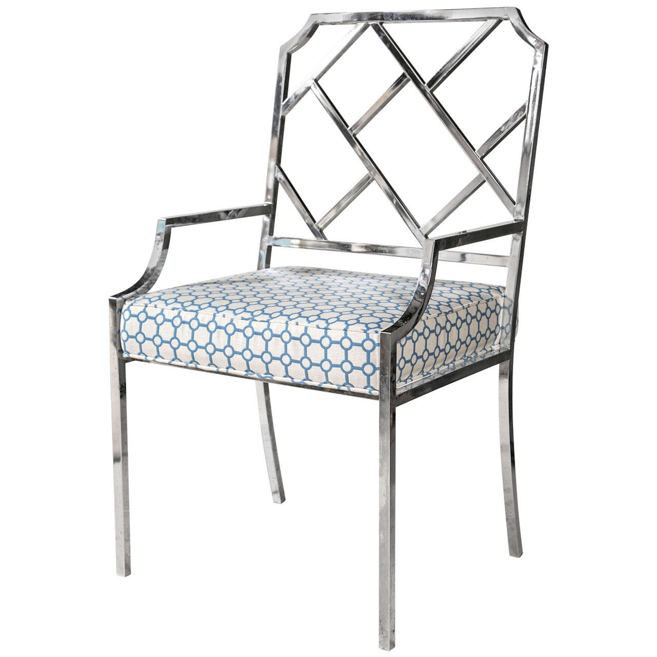 1970er Chrom Chippendale Stuhl von Milo Baughman