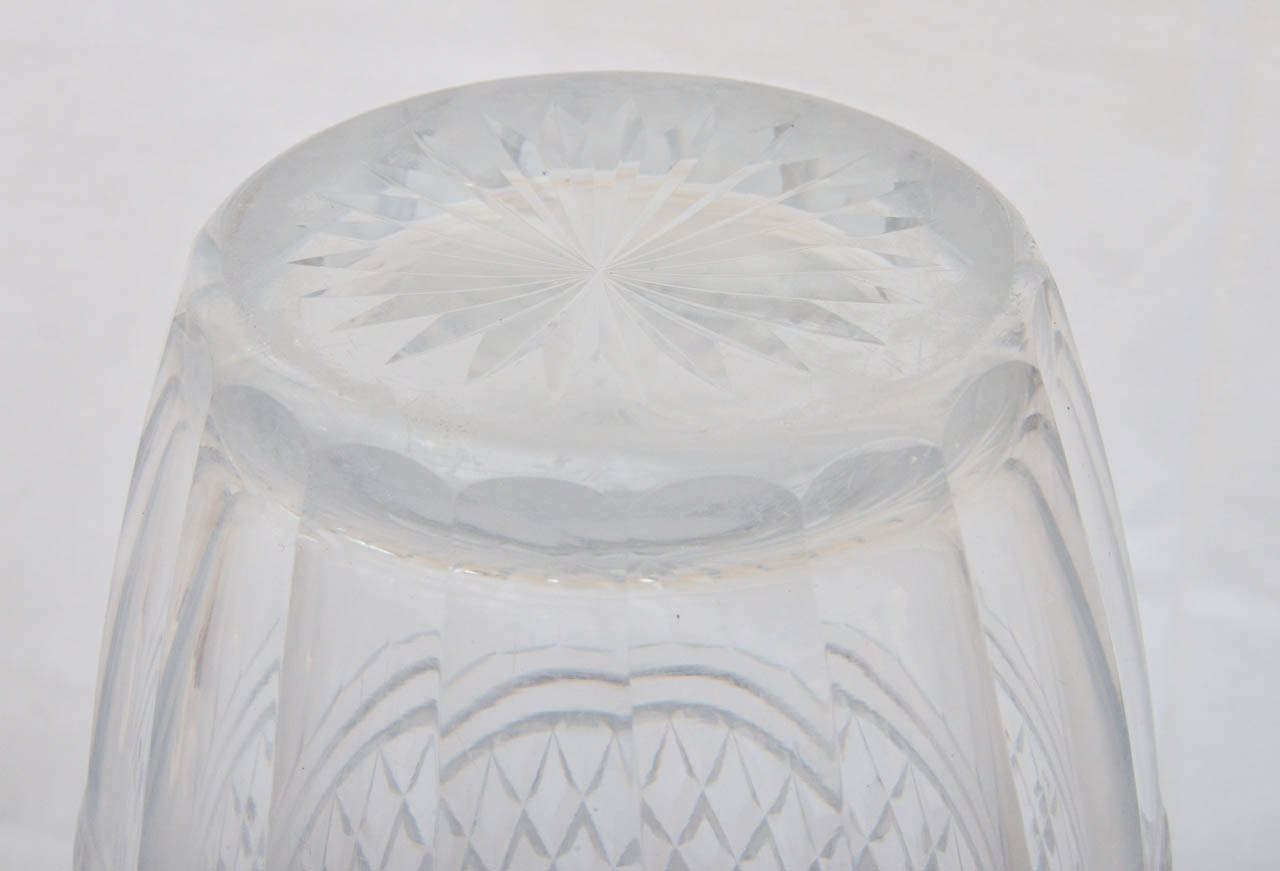 19th Century English Victorian Large Cut Crystal Vase