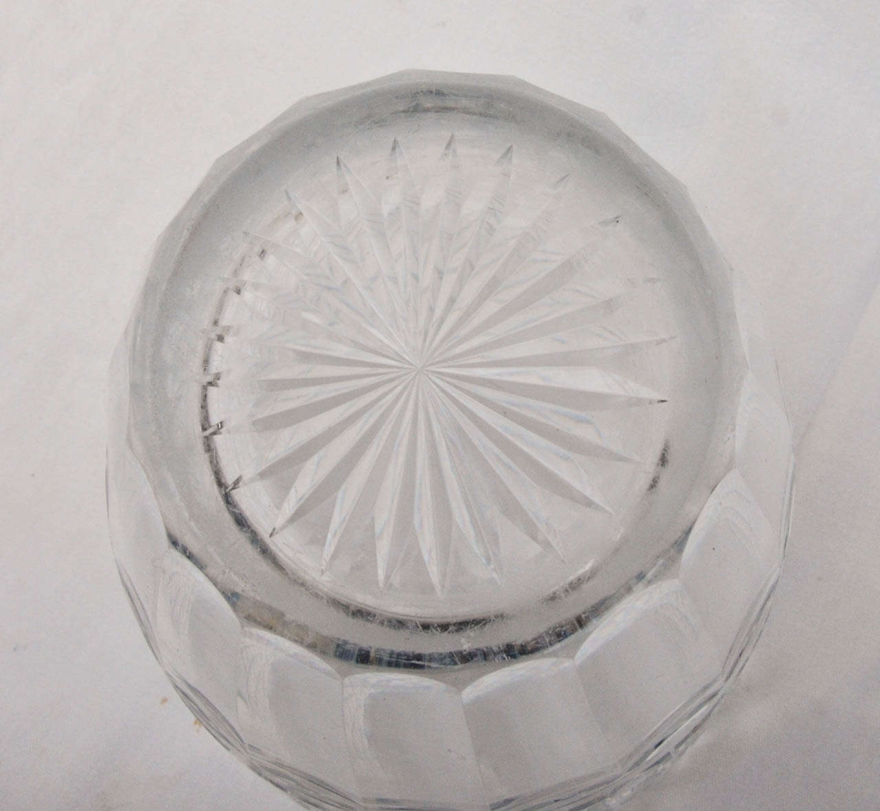 Cut Glass English Victorian Large Cut Crystal Vase