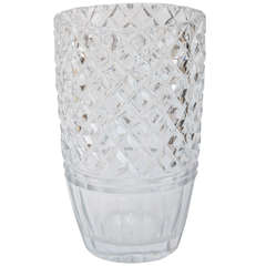 English Victorian Large Cut Crystal Vase