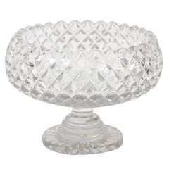 English Victorian Cut Glass Pedestal Fruit Bowl
