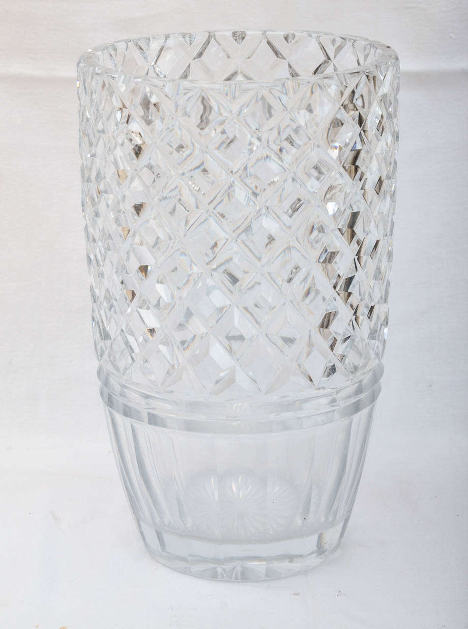 English Victorian Large Cut Crystal Vase at 1stdibs