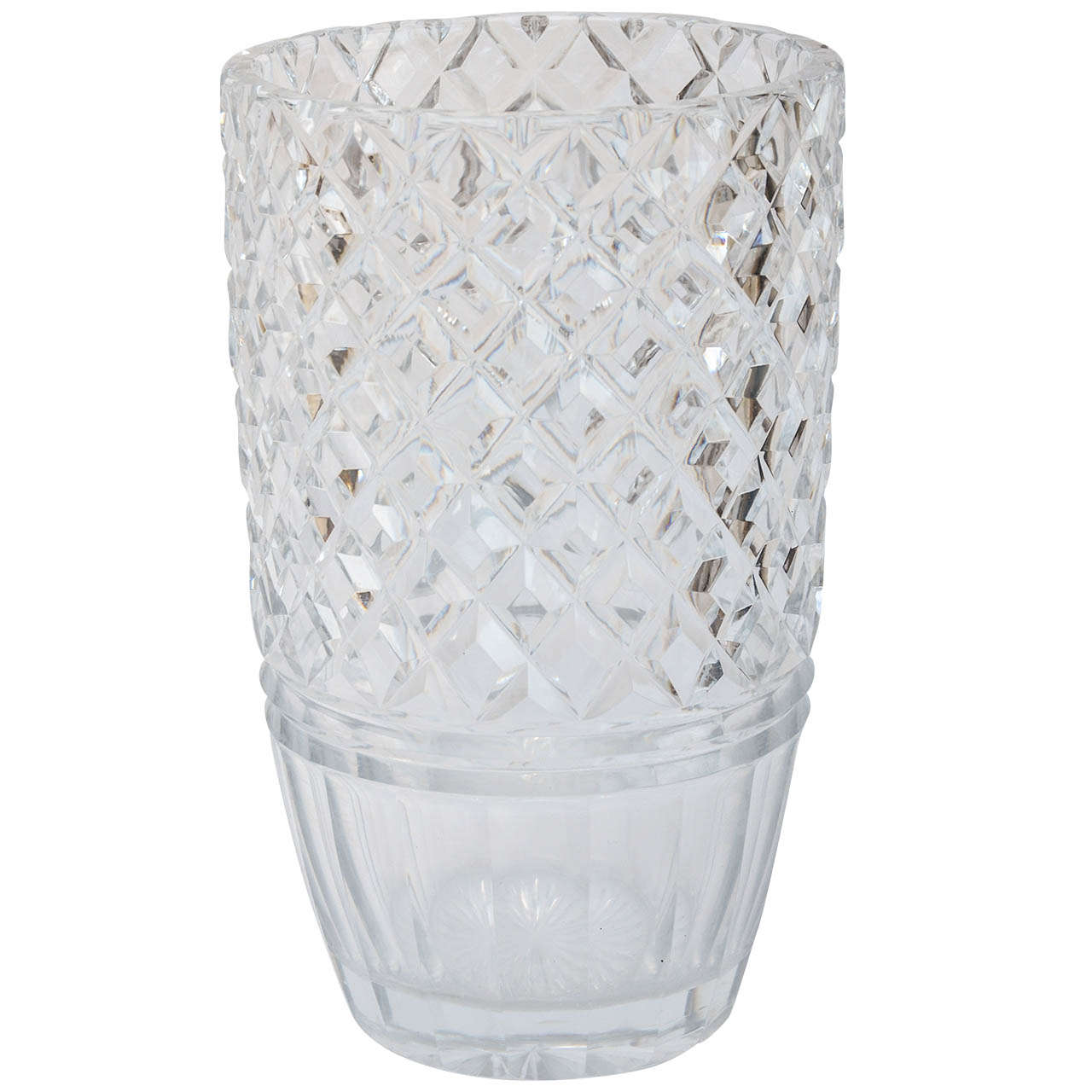 English Victorian Large Cut Crystal Vase at 1stdibs