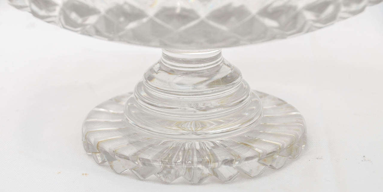 English Victorian Cut Glass Pedestal Fruit Bowl at 1stDibs