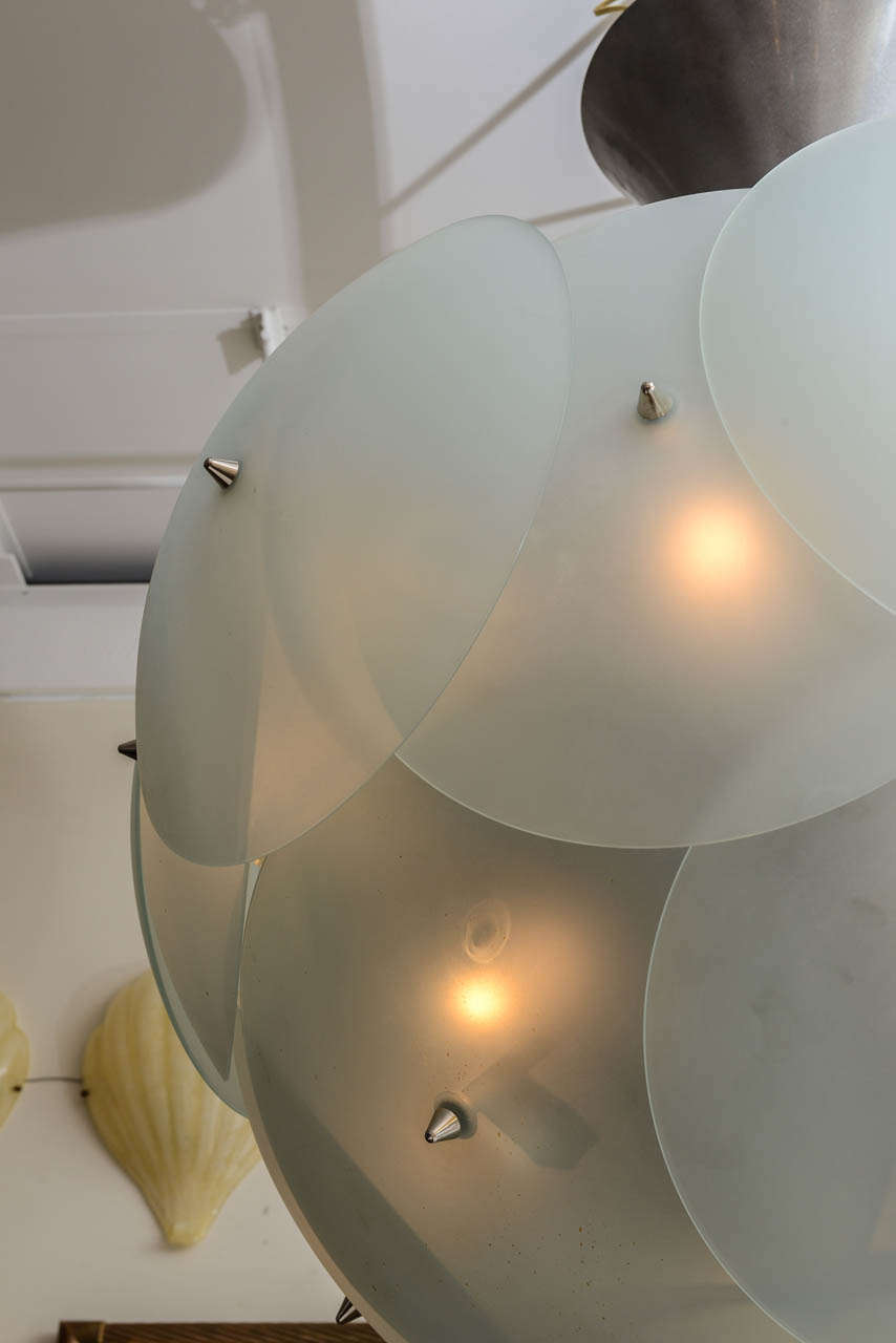 Late 20th Century Enormous Italian Globular Murano Glass Chandelier Attributed to Vistosi For Sale