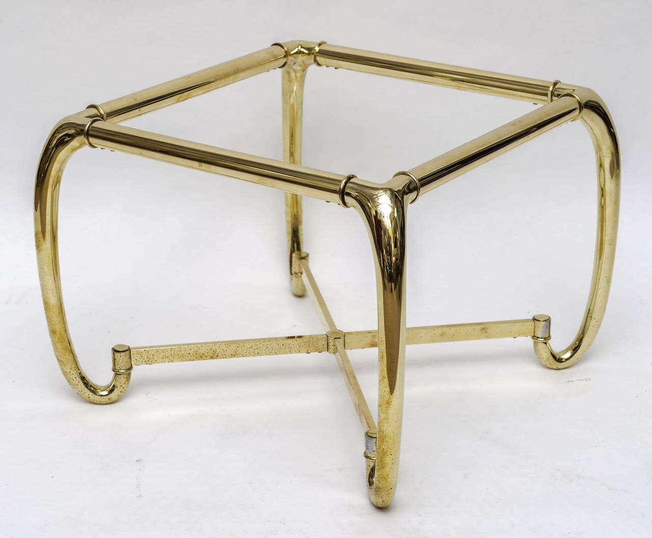 Art Nouveau Heavy Brass Italian Side Table