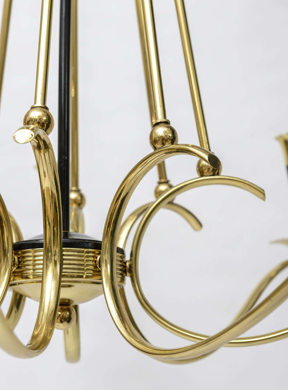 Brass Chandelier with Eight Arms For Sale at 1stdibs