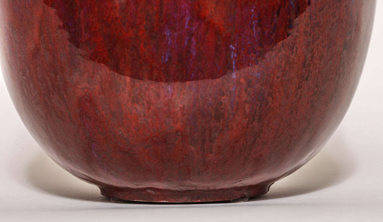 Frederic Kiefer French Art Deco Red Stoneware Vase 1