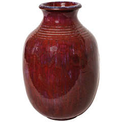 Vase Art Déco français en grès rouge Frederic Kiefer